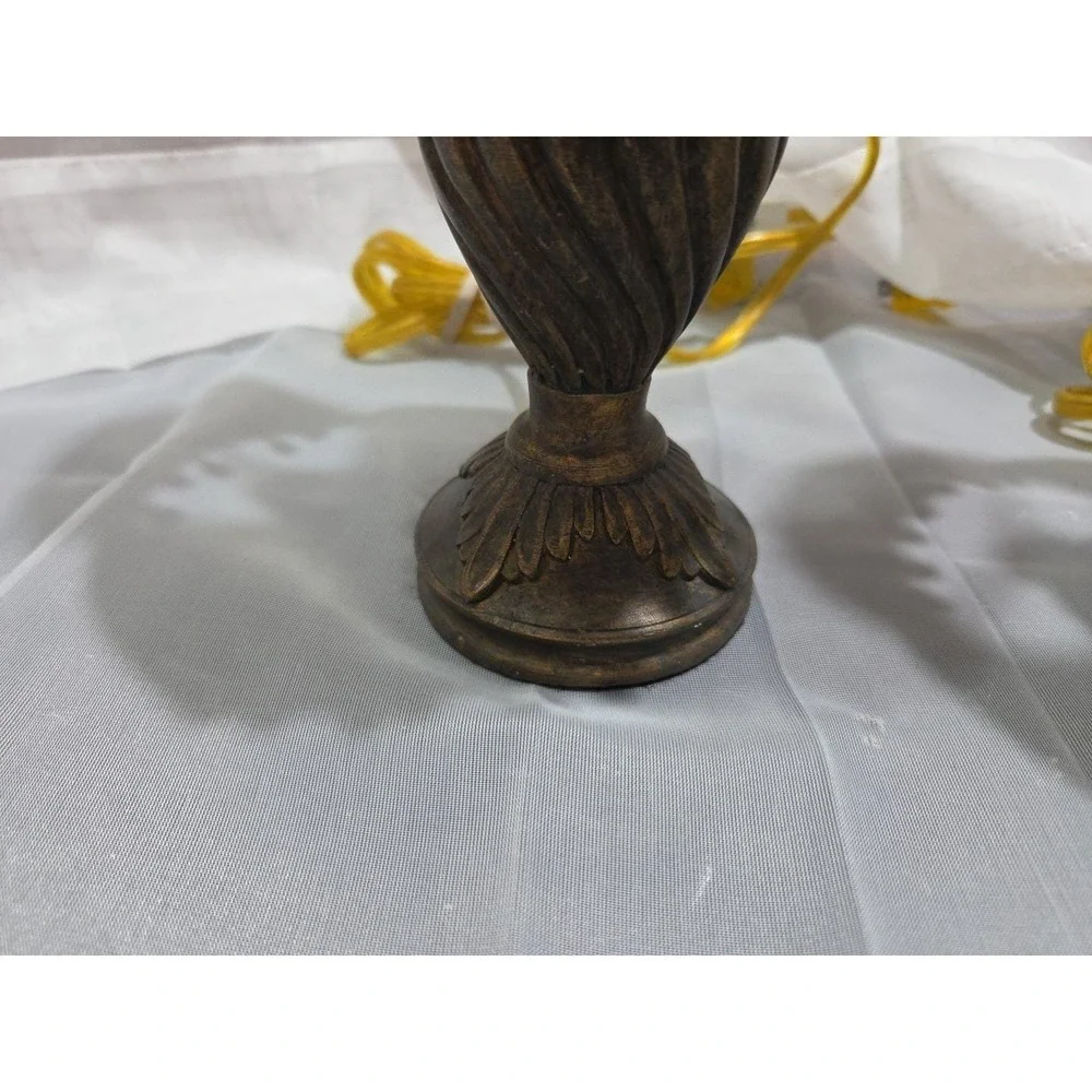 Vintage Floral Beaded Lampshades - 10 Inches - Brass Base - Tested & Working Set